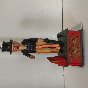 Vintage Uncle Sam Plastic Mechanical Bank.